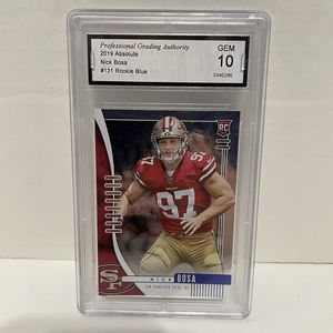 Nick Bosa Rookie Card PGA 10, 2019 Panini Absolute #131, 49ers
